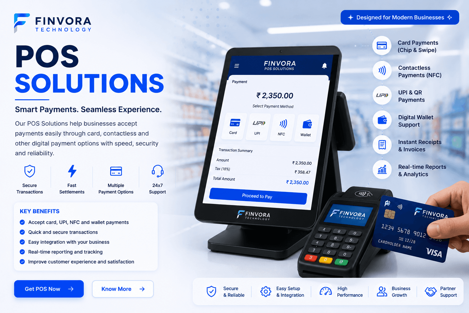 Finvora POS payment solutions for merchants